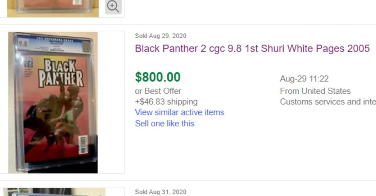 First Appearance Of Black Panther’s Shuri Sells Copies For 0 Each