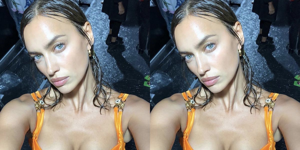 Irina Shayk Shares a Jaw-Dropping Selfie from Backstage at Milan Fashion Week
