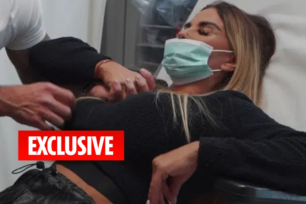 Katie Price screams in agony as doctors remove 50 stitches from her ‘smashed-up’ feet
