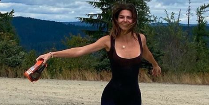 Kendall Jenner Poses in a Chic Yellow Floral Bikini