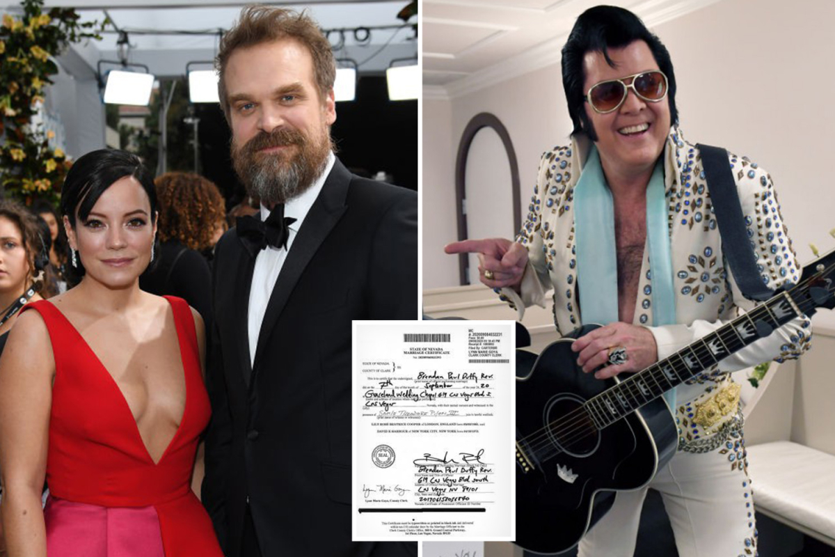 Lily Allen MARRIED by Elvis in tiny Las Vegas wedding to Stranger Things star David Harbour