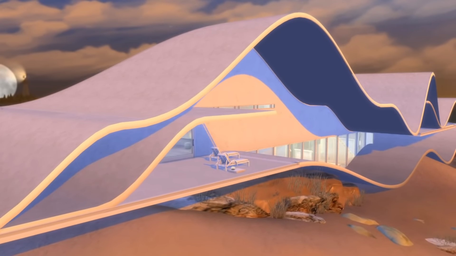 Relax and watch this ultra-modern Sims 4 build come to life