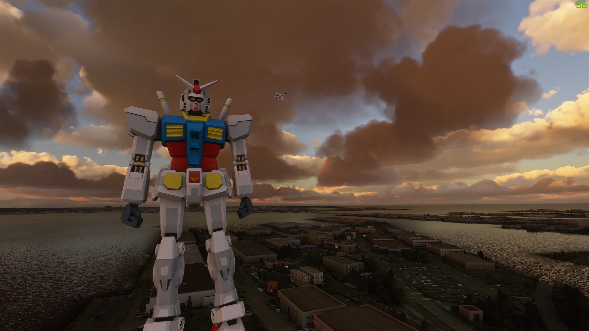 This Microsoft Flight Simulator mod adds a chonking big Gundam