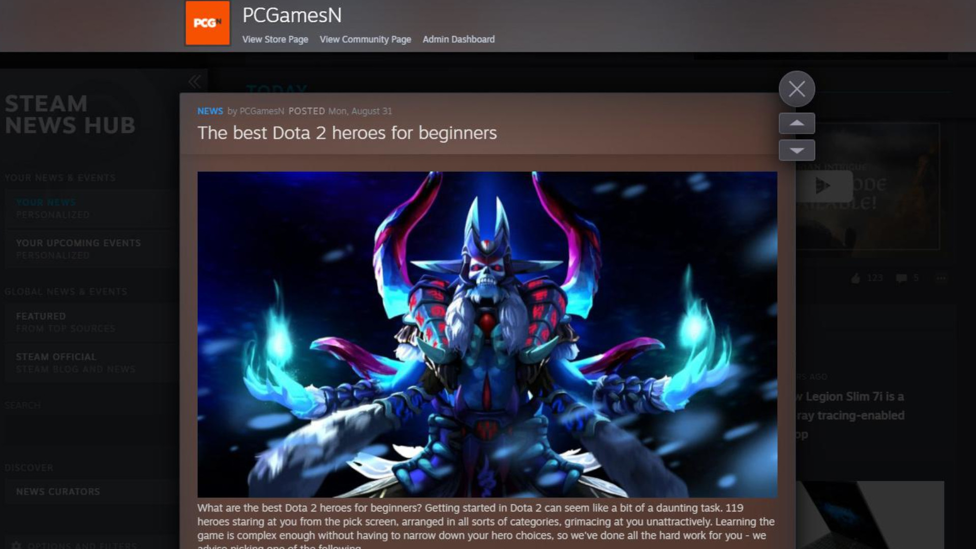 You can now read PCGamesN on Steam’s News Hub