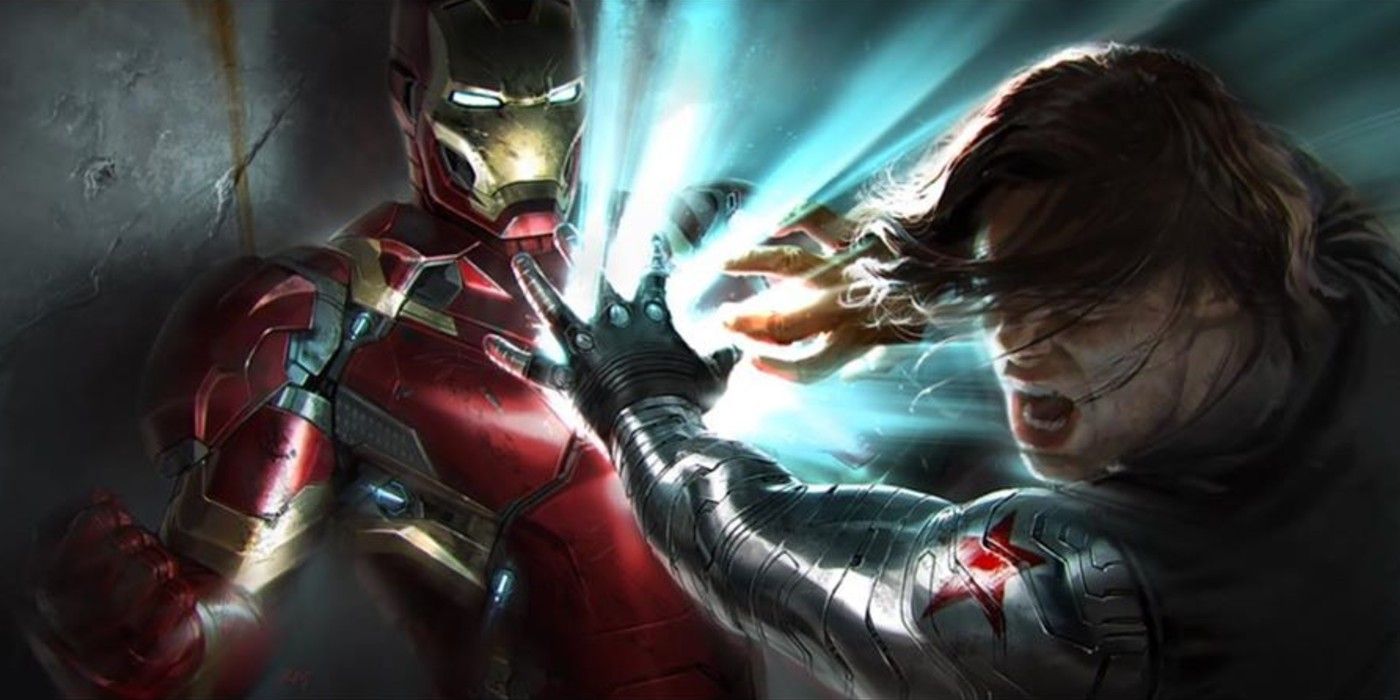 Civil War Concept Art Shows Bucky Trying To Rip Out Iron Man’s Arc Reactor