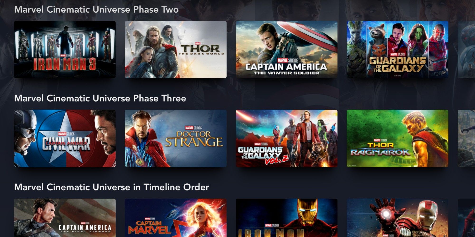 Disney+ Organizes MCU Movies By Different Watch Orders