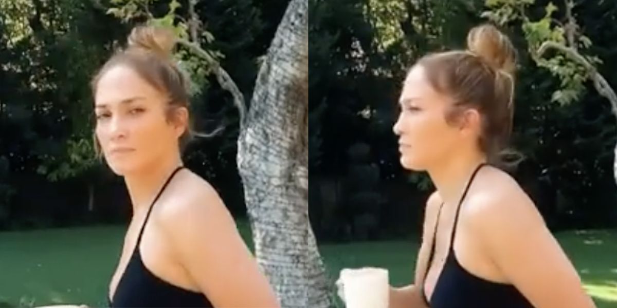 Jennifer Lopez Rocks Activewear by the Pool in Alex Rodriguez’s Latest Instagram Post