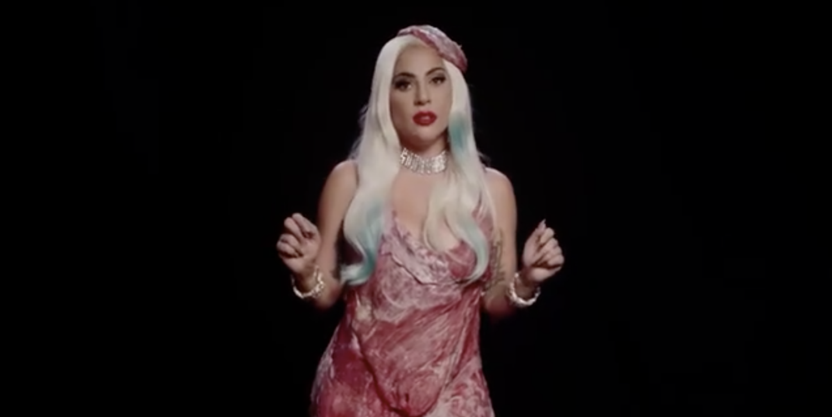 Lady Gaga Brings Back Her Meat Dress and Her Most Iconic Outfits for an Important Voting PSA