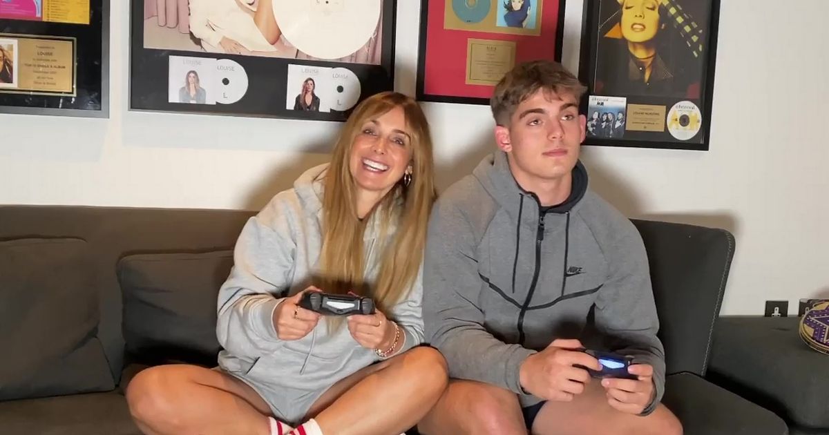 Louise Redknapp’s son Charley left cringing as she attempts to play video games with him