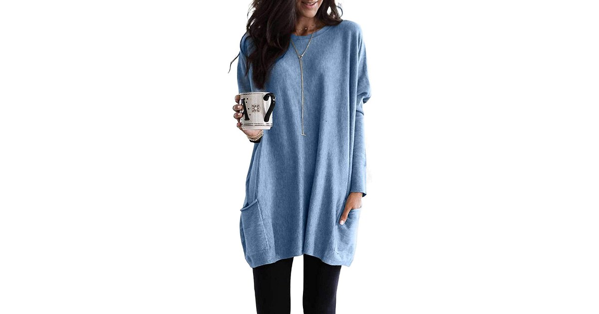 Max Out Comfort in This Oversized Tunic Sweater — With Pockets
