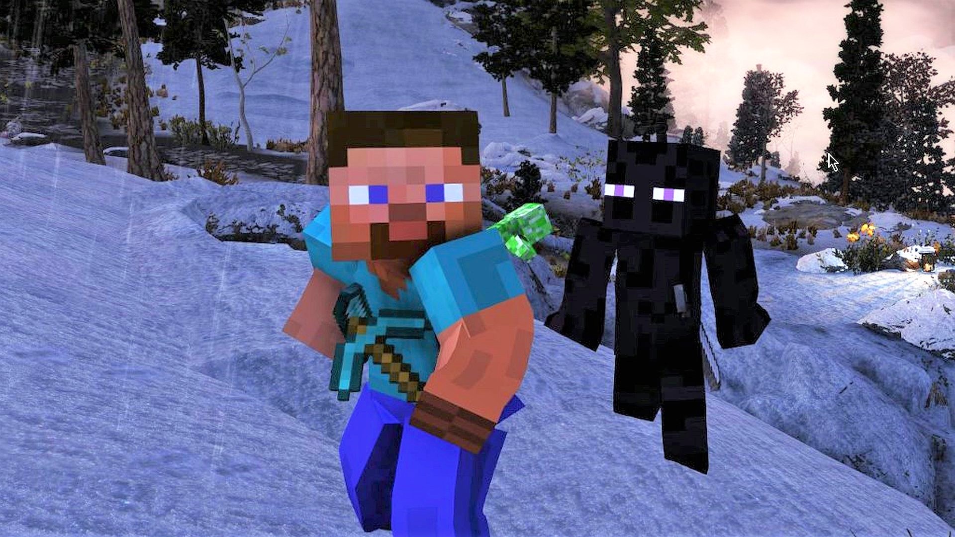 Minecraft, “thicc” Steve, and mobs hit Tamriel with this Skyrim mod