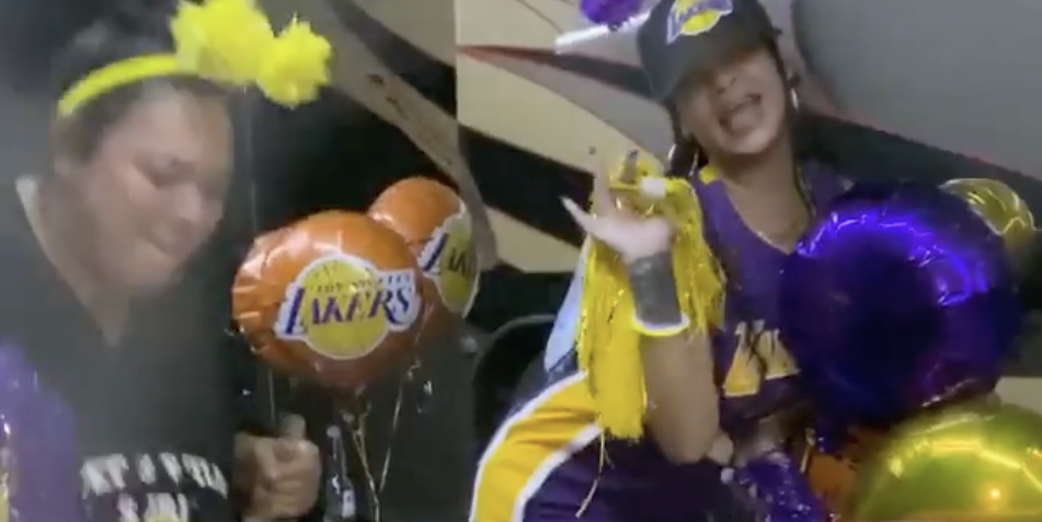 Rihanna Wears a Kobe Bryant Jersey After the Los Angeles Lakers Win NBA Championship