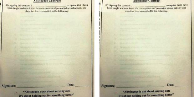 Utah Public High School Sent These Abstinence-Only Contracts To Students