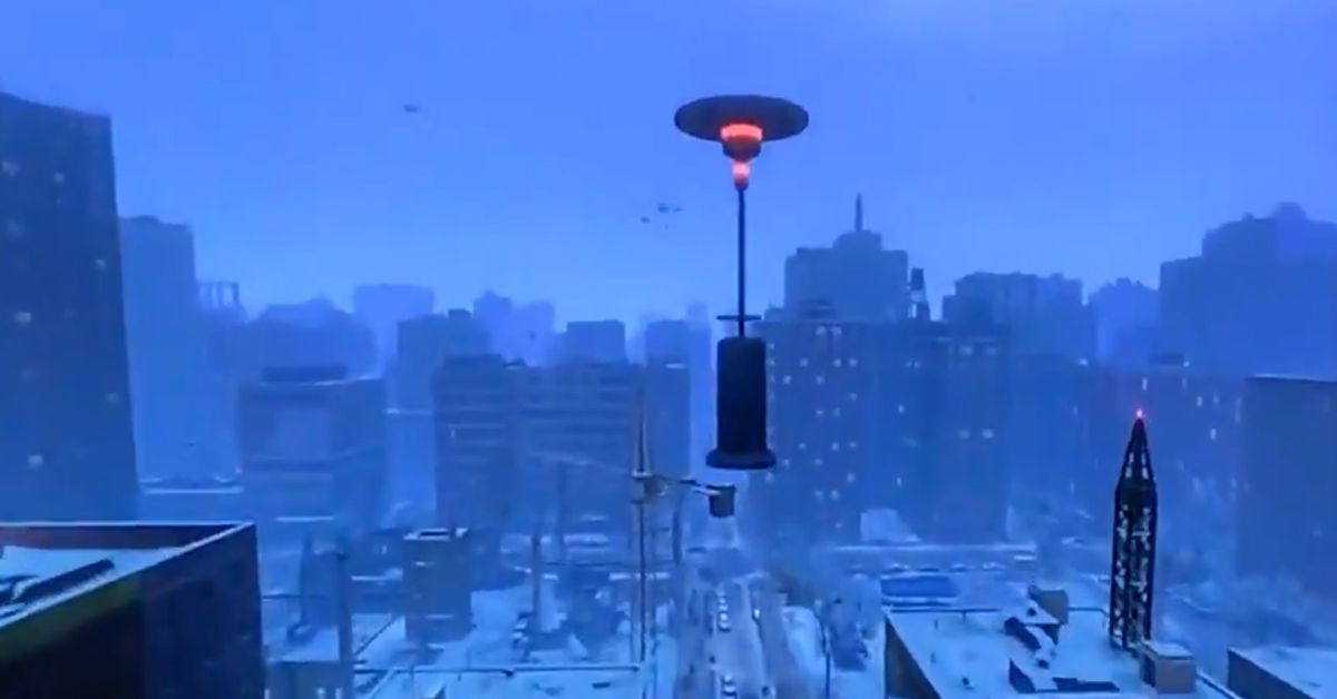 A bug in Spider Man: Miles Morales gives us the web-swinging patio lamp hero we deserve