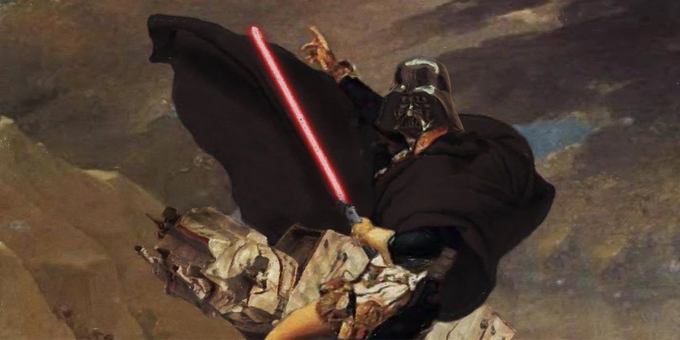 Darth Vader Rides an AT-AT in This Ridiculously Cool Star Wars Art