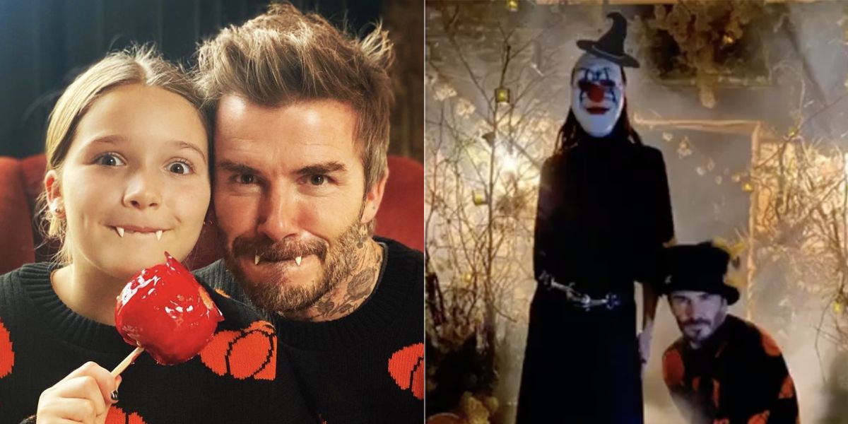 David Beckham Twins with His Daughter Harper for Halloween 2020