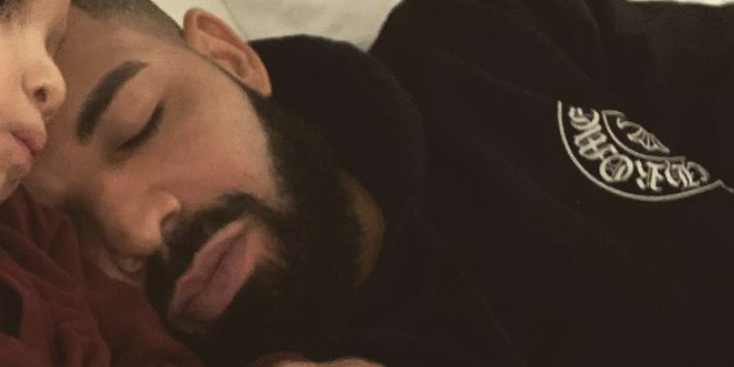 Drake Snuggles Up to His Three-Year-Old Son, Adonis, in a Sweet Thanksgiving Snap