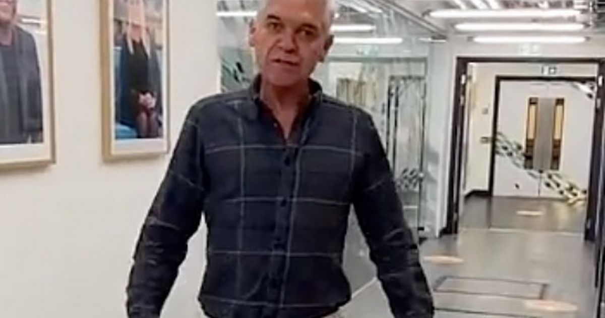 Phillip Schofield debuts ‘social distancing’ skirt as he parades about ITV studios