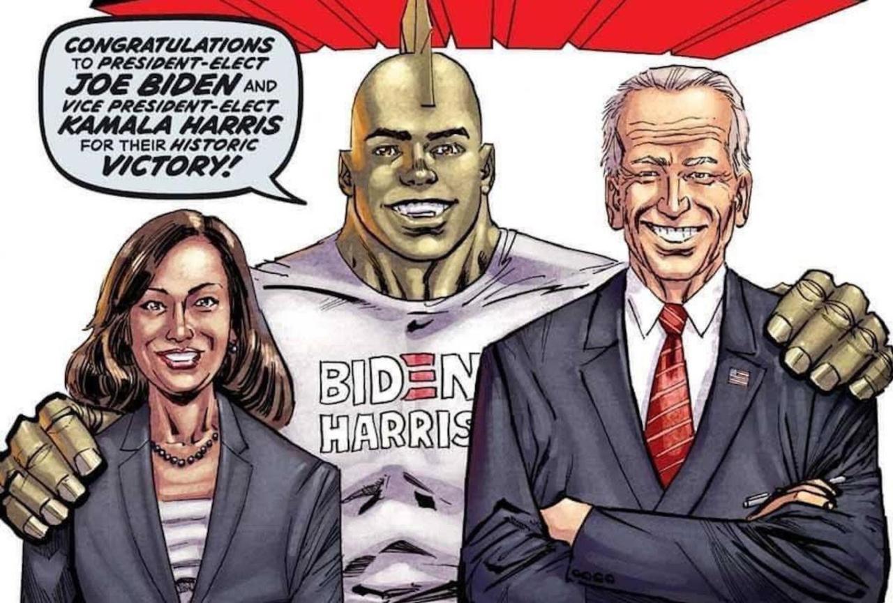 Savage Dragon #253 Congratulates Biden and Harris in Second Printing Variant