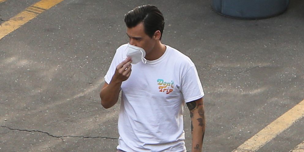 Twitter Drools Over Harry Styles’s New Slicked-Back Hair and Tie-Dyed Sweats