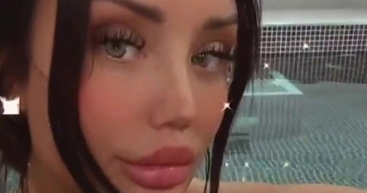 Naked Charlotte Crosby calls boyfriend ‘Peeping Tom’ as she takes a nude dip in pool