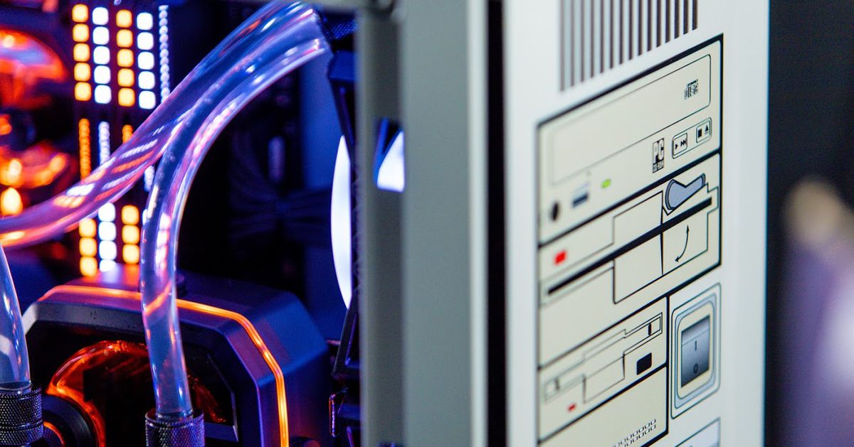 The RestoMod is a limited-edition retro-looking PC with a fake floppy drive