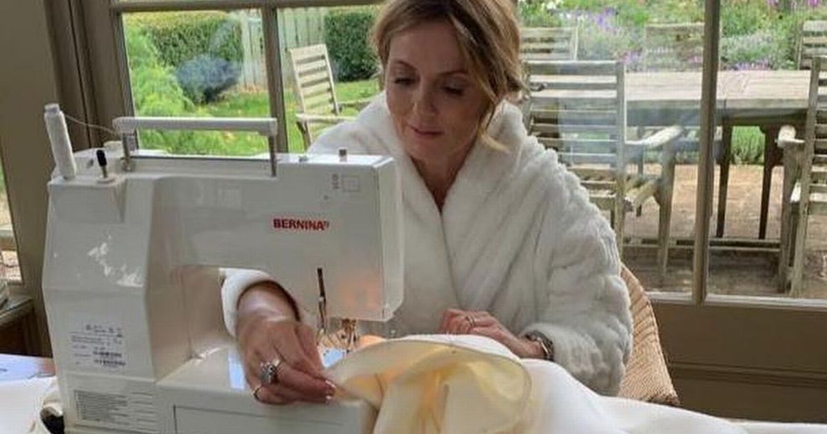 Geri Horner rivals Victoria Beckham as she shows off dressmaking skills