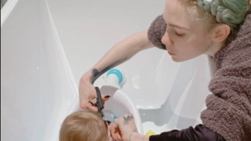 Grimes Gives Son X Æ A-12 A DIY Haircut That And Admits She’s Not Sure It ‘Went Well’