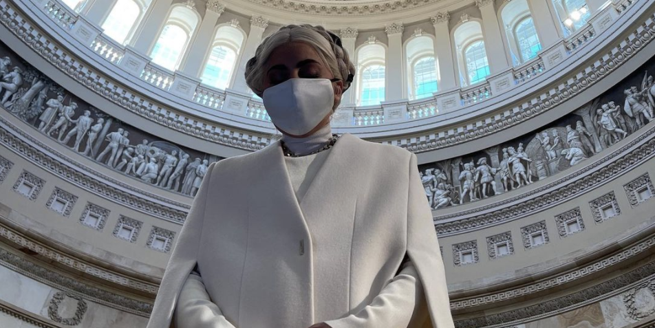 Lady Gaga Brings the Drama to D.C. with a Sweeping Cape Dress at Capitol Hill