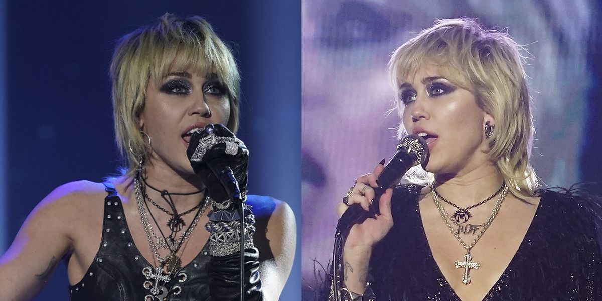 Miley Cyrus Stuns in a Shimmery, Feathered Mini Dress on New Year’s Rockin’ Eve