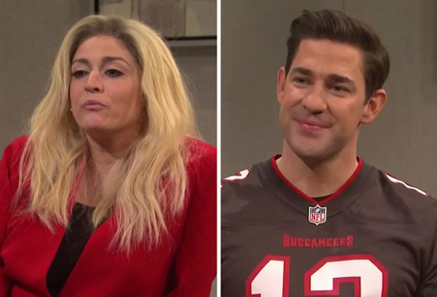 SNL Video: John Krasinski Is Tom Brady, Cecily Strong Is Marjorie Taylor Greene in ‘What Still Works?’ Cold Open