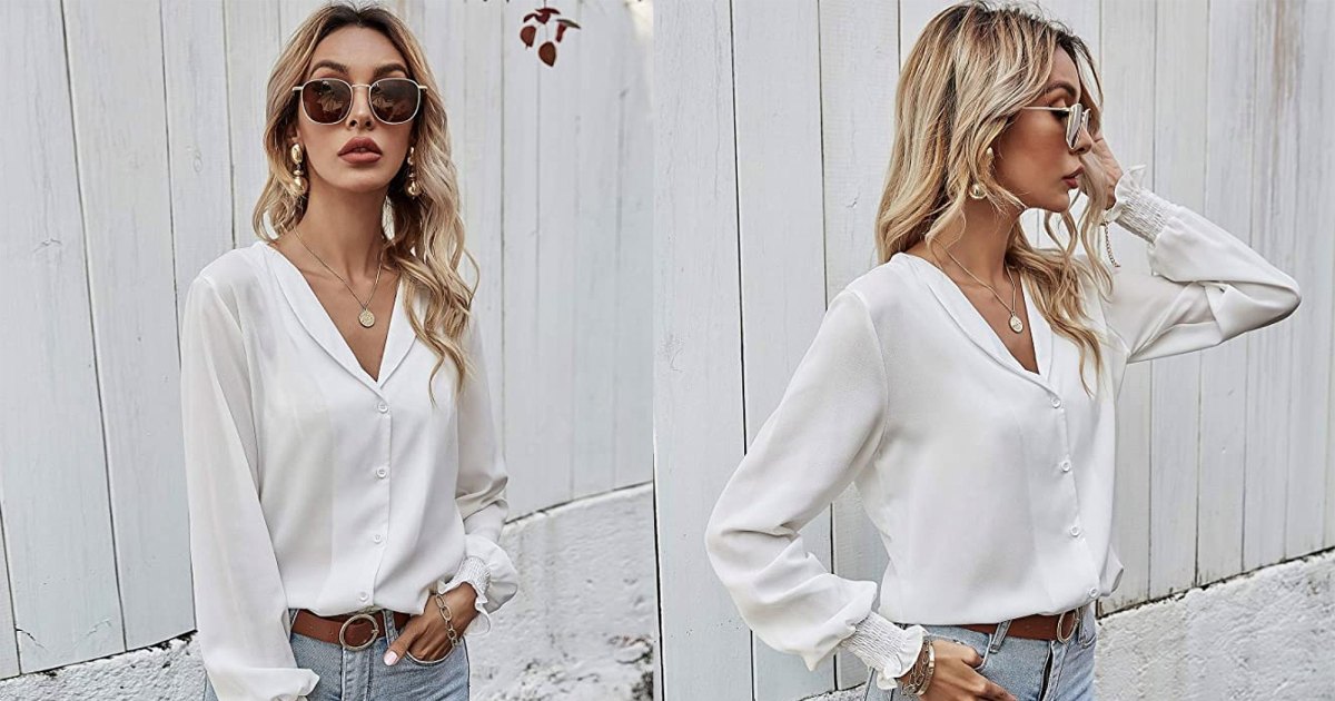 You Can’t Go Wrong With This Airy Button-Down Blouse